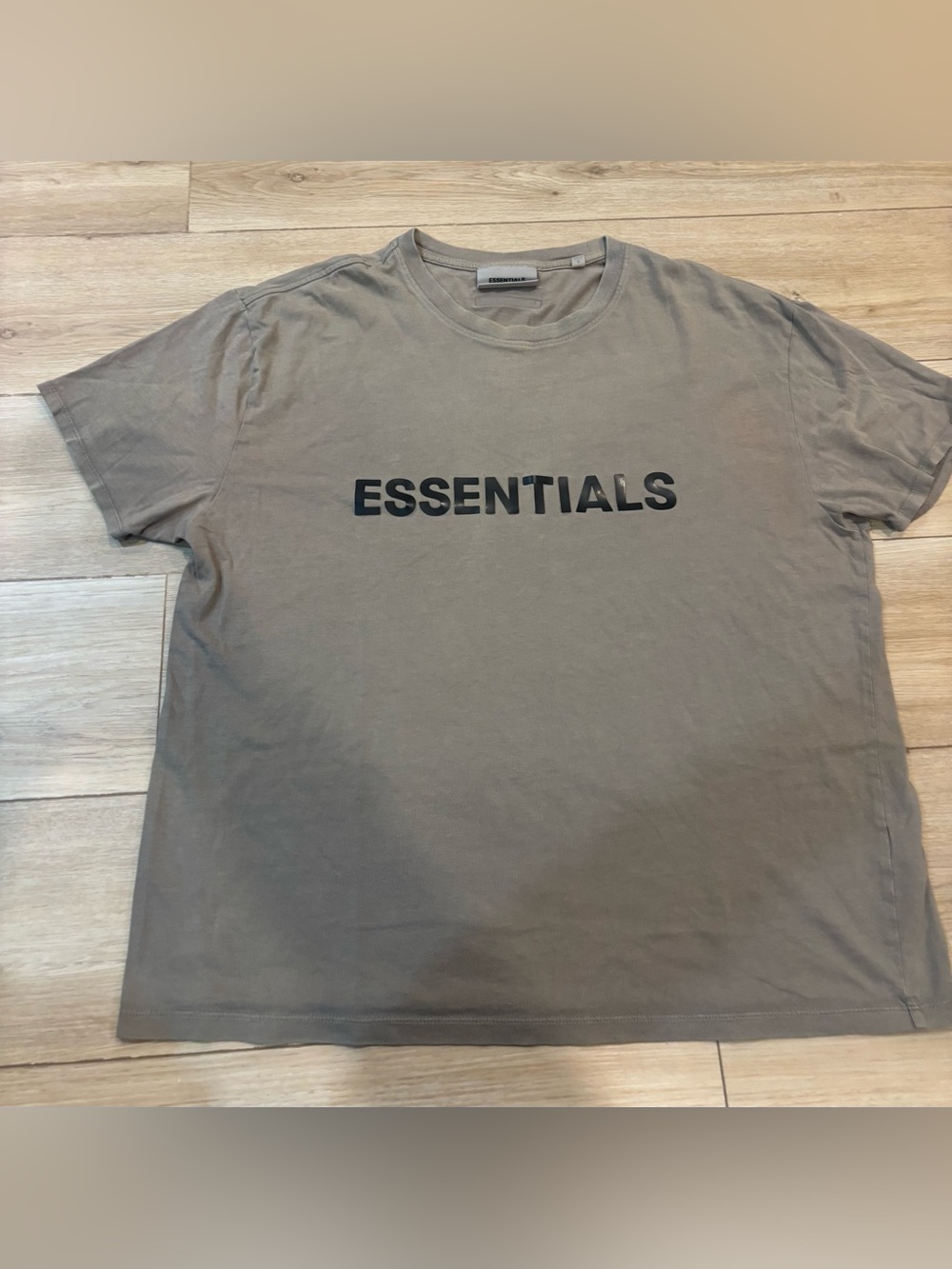 Fear Of God Essentials T-Shirt Short Sleeve Tee Men's Small S Brown Spell Out